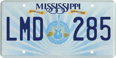 MS license plate LMD285