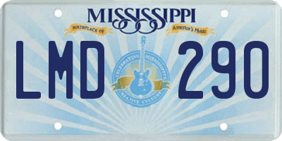 MS license plate LMD290