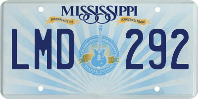 MS license plate LMD292