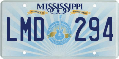 MS license plate LMD294