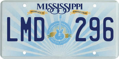 MS license plate LMD296
