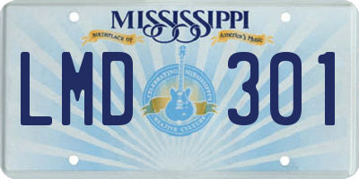 MS license plate LMD301