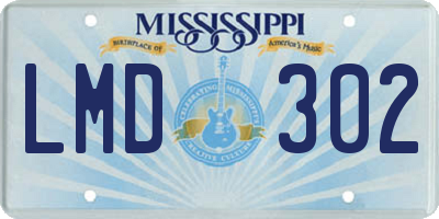 MS license plate LMD302