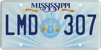 MS license plate LMD307