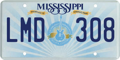 MS license plate LMD308