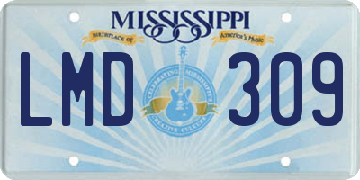 MS license plate LMD309