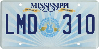 MS license plate LMD310