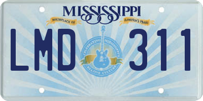 MS license plate LMD311