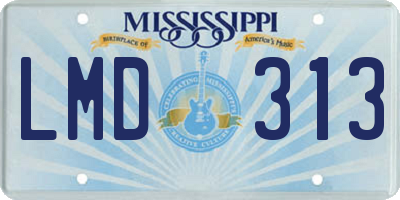 MS license plate LMD313