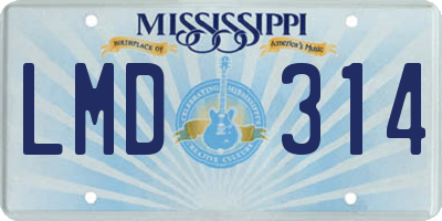 MS license plate LMD314