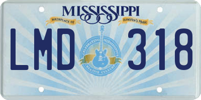 MS license plate LMD318