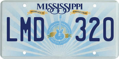 MS license plate LMD320