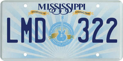 MS license plate LMD322