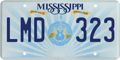 MS license plate LMD323