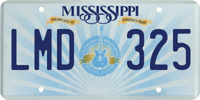 MS license plate LMD325