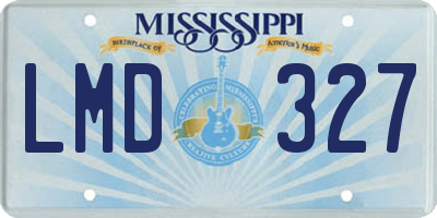 MS license plate LMD327