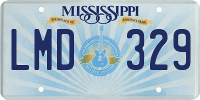MS license plate LMD329