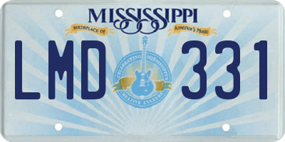 MS license plate LMD331