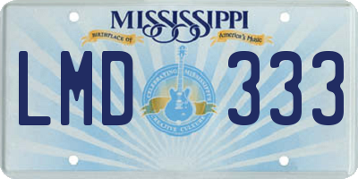 MS license plate LMD333