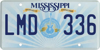 MS license plate LMD336
