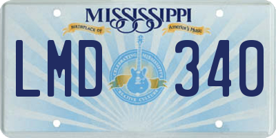 MS license plate LMD340