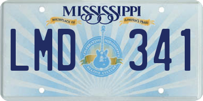 MS license plate LMD341