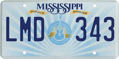 MS license plate LMD343