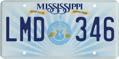 MS license plate LMD346