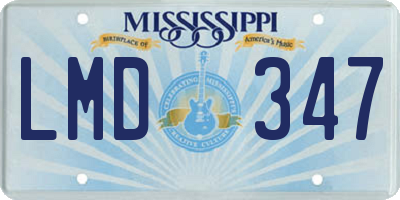 MS license plate LMD347