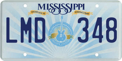 MS license plate LMD348