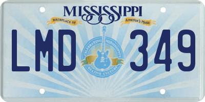MS license plate LMD349