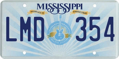 MS license plate LMD354