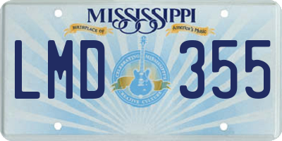 MS license plate LMD355