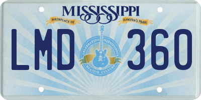 MS license plate LMD360