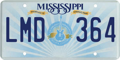 MS license plate LMD364
