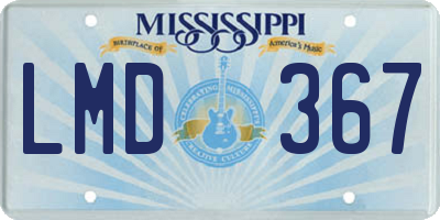 MS license plate LMD367