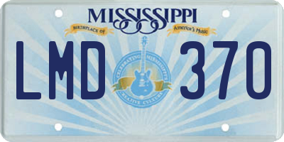 MS license plate LMD370