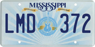 MS license plate LMD372