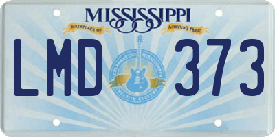 MS license plate LMD373