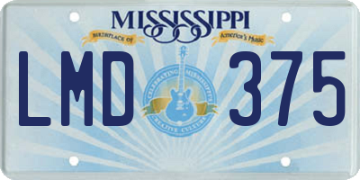 MS license plate LMD375