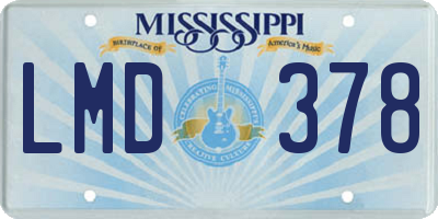 MS license plate LMD378