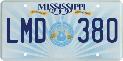 MS license plate LMD380