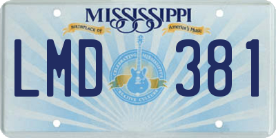 MS license plate LMD381
