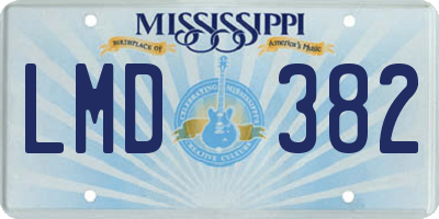 MS license plate LMD382