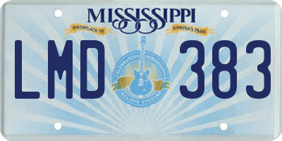 MS license plate LMD383