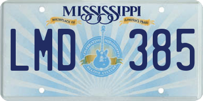MS license plate LMD385