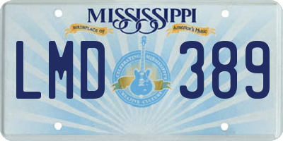 MS license plate LMD389