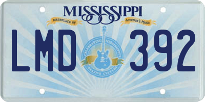 MS license plate LMD392