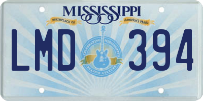 MS license plate LMD394