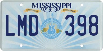 MS license plate LMD398